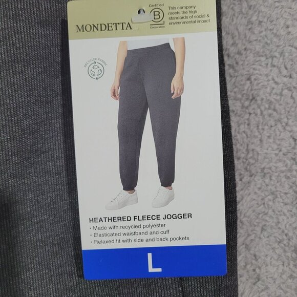 NEW Mondetta Women's L Heathered Fleece Scuba Jogger Pants - Picture 3 of 7